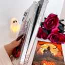 Fashion Halloween Phone Case with Bat Pumpkin Pattern for iPhone 13,Horror Designed Shockproof Soft Slim Clear TPU Cover for Boys Girls Teens Men and Women(Witch-13)