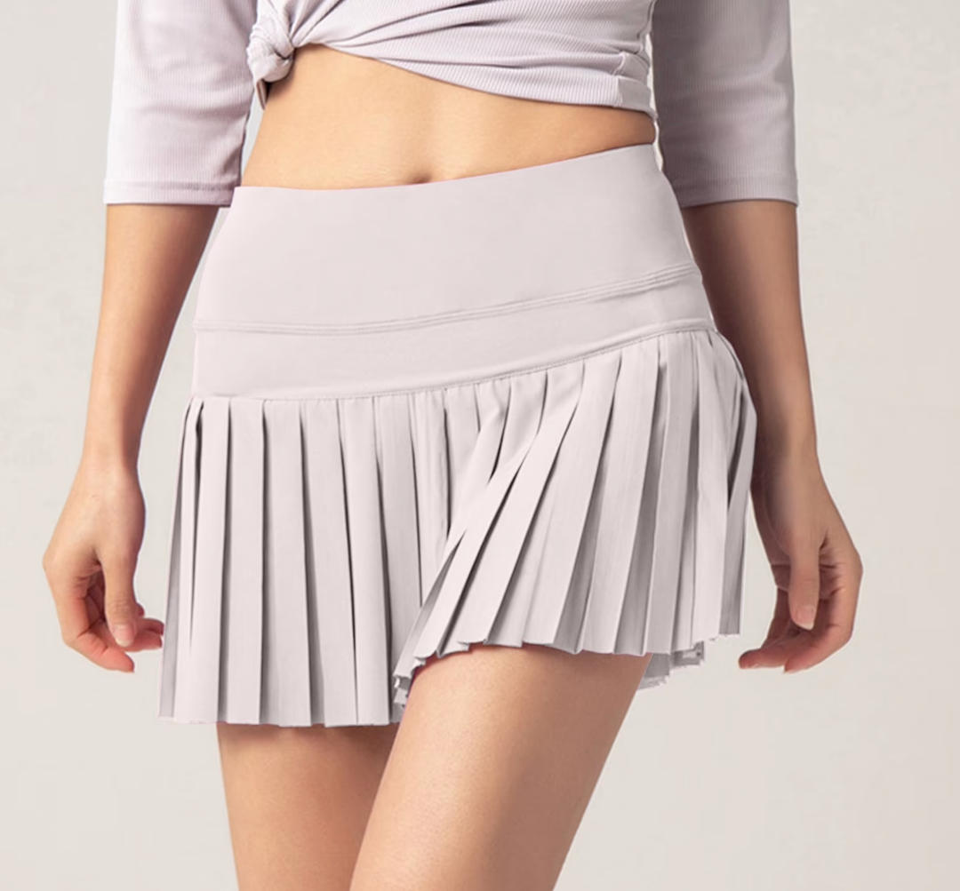 Tennis Skirts for Women Pleated Sportswear Skorts Workout Gym Jogging Mini Skirt (Gray, M)