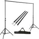 ePhotoInc Photo Video Studio Background Stands Adjustable Photography Video Muslin Backdrop Support System Stands Set with Case H904B