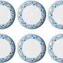 Palazzo Tile Pure Premium Melamine Dinner Plate, Set of 6, 10.5"