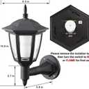 Dynaming 4 Pack Solar Flame Wall Lanterns Outdoor, Solar Powered Wall Mounted Sconce Lights, Flickering Flame LED Lights Auto On/Off Wall Hanging Lights, Waterproof for Garage Stair Patio Porch Yard