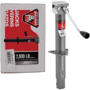 Bulldog 1551570117 Round Trailer Jack, A-Frame, 2,000 lbs. Lift Capacity, Sidewind, Bolt-On, 13 Inch Travel