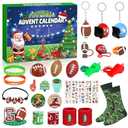 Football Advent Calendar 2025 for Boys, 24 Day Christmas Countdown Calendar Football Favors Supplies, Sport Rugby Themed Xmas Gifts for Kids Boys Teens Football Player 2 Pack