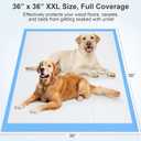 Upgraded 4XL 36"x36" Thicken 6 Layers Dog Pee Pads, Ultra Absorbent Pee Pads, Absorb up to 12 Cups, Leak-Proof & Quick Dry Puppy Pads for Puppy,Surgery, Older,Cats, Rabbits,30 Counts