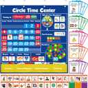 Circle Learning Time Center Pocket Chart Calendar Set, Educational Pocket Chart Learning Shape, Color Classroom Pocket Chart-Number Pocket Chart Wording Rhyme Pictures Pocket Chart