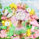 Fairy Wonderland Balloon Arch Garland Kit-158Pcs Green Pink Balloons with Butterfly Flower & Mushroom Foil Balloon for Girls Fairy Baby Shower Fairytale Spring Garden Tea Party Decorations