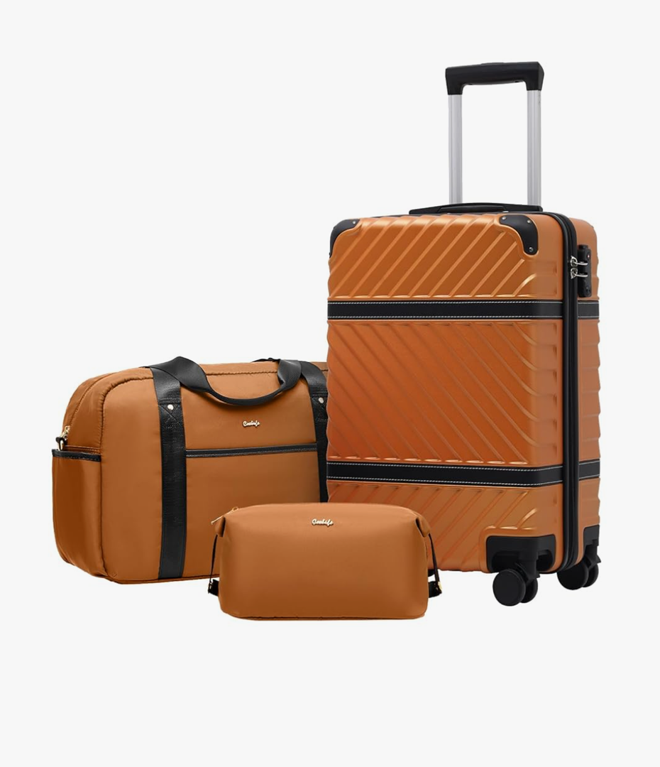 Coolife Luggage Set Suitcase Carry On Luggage PC Hardshell Luggage TSA Lock Spinner Wheels Telescopic Handle