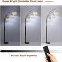 Floor Lamps for Living Room, 2400LM Super Bright Arc Floor Lamp with Remote Control, 3 Light Tall Floor Lamps with Stepless Dimmable, 80" Mid Century Tree Floor Lamp for Bedroom, Office