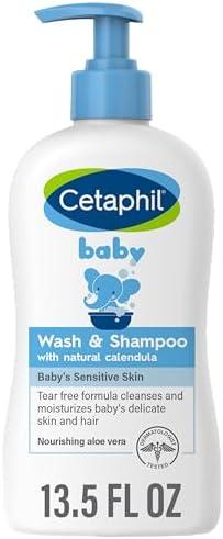 Cetaphil Baby Wash & Shampoo with Organic Calendula, Tear Free, Paraben, Colorant and Mineral Oil Free, 13.5 Fl. Oz