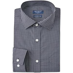 Year In Year Out Wrinkle Free Dress Shirt for Men Regular Fit Long Sleeve Wrinkle Resistant Shirt(Black White 166,XXL)