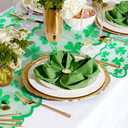 10 x St Patricks Day Table Runner Green Lucky Shamrock Table Runner 13 x 72 Inch St Patricks Lace Table Runner Embroidered Clover Lace Table Runners for St Patricks Day Irish Themed Party Decorations