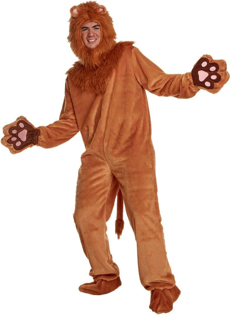 Morph Lion Costume Adult - Lion Costumes for Men - Animal Halloween Costume for Adults - Fun Dress Up Outfit (Medium)