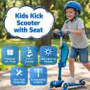Gotrax KS3 Kids Kick Scooter, LED Lighted Wheels, Adjustable Height Handlebars and Removable Seat, Lean-to-Steer & Widen Anti-Slip Deck, 3 Wheel Scooter for Kids Ages 2-8 and up to 110 Lbs