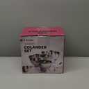 YH-Goods Stainless Steel Colander - 3-Piece Kitchen Sink Strainer Set for Pasta, Rice, Fruit, Food - Stackable Strainers and Colanders, (5-Quart, 3-Quart, and 1.5-Quart)