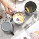 Berglander Gray Plastic Coffee Mugs Set of 8, Plastic Cups with Handles 15oz, Reusable Water Cup, Easy to Carry, Great for Home, Garden, Picnic, Camping, Outdoor