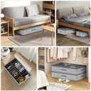 homyfort 32 Pairs Shoe Organizer Under Bed, Underbed Shoe Storage Boxes Bins, Organizador De Zapatos, Extra Large Zapateras Organizer, Grey, Set of 2