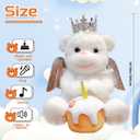 Recordable Dancing & Singing Angel Teddy Bear with Flapping Wings, Personalized Plush Gift for Kids, Parents & Loved Ones, Birthday, White 12.5