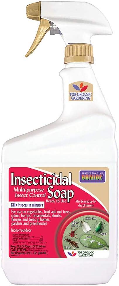Bonide Insecticidal Soap, 32 oz Ready-to-Use Spray Multi-Purpose Insect Control for Organic Gardening Indoor and Outdoor (1 quart)