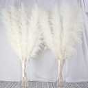 10 Stems 40-inch White Pampas Grass Decor Tall, Large Pampas Grass, Boho Neutral Home Decor Bouquet. Fluffy Pampas Grass for Floor Vases, Wedding Floral Arrangements, Wall Decor, Farmhouse Table Decor