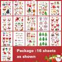 5 x Christmas Temporary Tattoos Stocking Stuffers for Kids Boys Girls- 240Pcs Sheets Bulk Christmas Decorations Fake Tattoo stickers, Kids Makeup Christmas Party Favors