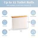 LONBET Toilet Paper Storage for 12 Rolls, Stackable & Foldable - The Ultimate Bathroom Organizer - Waterproof Basket with Bamboo Lid - Elegant Toilet Paper Storage Holder, Beige
