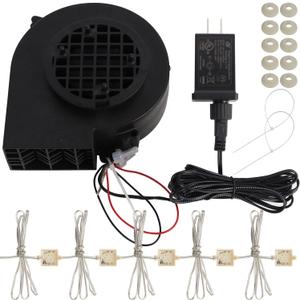 Juegoal Replacement Inflatable Blower 1500mA for Inflatable Yard Decorations, with 12V/1.2A Adapter, 5pcs LED Lights & 9.8FT Leading Wire, for Light Up Holiday Winter Lawn Garden Blow up Decor