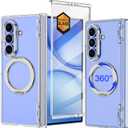 Meshine for Galaxy Z Fold 7 Case Magnetic,[Compatible with MagSafe][Hinge Protection][Built-in Screen Protector],Shockproof Women Girls Hard Case for Samsung Galaxy Z Fold 7(2025),Light Clear