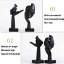 6.5" H Black Art Thinker Figurines 2 PCS, Abstract Small Statues Home Accent Decor for Shelf, Office Desk, Living Room, Knick Knacks Decorations for Shelves (2 PCS Black)