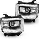 Headlight Clear Lens LED Daytime Running Lamps for GMC Sierra 1500 14-18