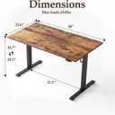 Klicelor Electric Standing Desk 48 Inch, Height Adjustable Desk for Home Office, Sit Stand Up Rising Computer Table with Memory Preset, Rustic Brown, 48 x 24 Inch