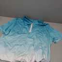 Viracy Womens Golf Shirt UPF50+ Sun Protection Short Sleeve 1/4 Zip Up Polo Workout Tops Fast Dry Fit Moisture Wicking (X-Large, Gradient Cyan Blue)