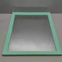 AAZZKANG Wood Framed Mirror Rectangle Modern Farmhouse Wall Mirrors Decor Large 20"x16" for Bedroom Living Room Bathroom Dressing Room Green (Turquoise)