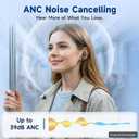 AOC Noise Cancelling Wireless Earbuds, 39dB ANC, 45H, LED Display, Black | in Ear Bluetooth 5.4 Headphones with 6 ENC Mic, Transparency Mode, Deep Bass Sound, 36 EQs via App, Fit for Sports, Commuting