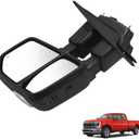 Left Driver Side Tow Mirror Compatible with Ford F250 F350 F450 F600 2023 2024 Power Heated with Turn Signal Light Driving Light BSM Signal Light PC3B17683CD