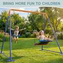 2 in 1Swing Set for Backyard, Platform & Belt Swing, 440lbs