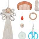 FREEBLOSS 3 Set DIY Macrame Angel Kit Wooden Beads Hanging Ornament Boho Wall Hanging Decor Christmas Macrame Kit for Beginners with Wooden Decor Handmade Gift for Mom Friends