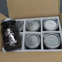 WELLIFE Wide Mouth Mason Jars 32 OZ, 6 Pack Mason Jars for Decor & DIY Crafts, Black Glass Storage Jars, Airtight jar, Fermenting, Pickling, Meal Prep