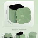 B FSOBEIIALEO Storage Ottoman Cube, Flowers Shaped Ottomans with Storage Foot Stool Footrest, Boucle Ottoman Seat for Dorm Room, Faux Teddy Fur, Green 15"x15"x15"