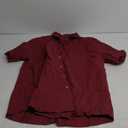 Alimens & Gentle Mens Short Sleeve Dress Shirts Wrinkle Free Solid Casual Button Down Shirts with Pocket (X-Large Tall, A-wine Red)