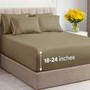 Extra Deep King Sheet Set - 6 Piece Breathable and Cooling Sheets - Hotel Luxury Bed Sheets Set - Easy & Secure Fit - Soft, Wrinkle Free and Comfy Sheets Set - Khaki Sheet Set with Extra Deep Pockets