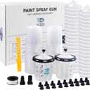 YUZES Disposable Paint Gun Cups 20 Ounce(600ML), 40 Disposable Paint Cups Liners and Lid, 2 Hard Cup with Retainer Ring, 20 Plugs, PTFE Tape, Stirrer, 2 Spray Gun Adapter, for Mix, Spray, Store Paint (20 oz 40-Pack Kit)