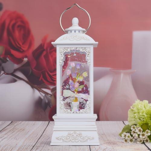 Gifts for Mom from Daughter Son, Birthday Gifts for Women, Crystal Flower Lantern with Music & 6H Timer, USB & 3AA Battery Powered, Forever Flower Snow Globe for Women Decorations (Colorful Tulip)