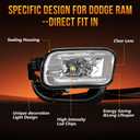 OKSIWA LED Fog Lights,Compatible with 2009-2012 Dodge Ram 1500, 2010-2018 Ram 2500,2012-2018 Ram 3500, Front Fog Lamp, Replacement Fog Light Assembly, Waterproof
