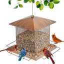 Bird Feeder for Outdoor Hanging, Heavy Duty Metal Squirrel Proof Wild Bird Feeders for Garden Yard Outside Backyard Decoration, 3.5LB Large Capacity Birdfeeder (Large, 7"7"5.5")