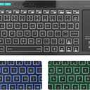 (Dual Mode) Rii RT518S Wireless and Bluetooth 2-LED Color Backlit Multimedia Keyboard with Multi-Touch Big Size Trackpad,Rechargable Keyboard for Android TV Box,PC,Tablets,Smart TV, HTPC, IPTV,Windows