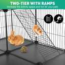 VISCOO 41 Panels Pet Playpen, 35.4" L x 23.6" W x 23.6" H Small Animal Playpen with 2 Doors, C&C Cage for Guinea Pigs,Rabbit,Bunny,Hedgehogs, Puppy Play Pen Indoor Outdoor, Two-Story Chicken Play Pen