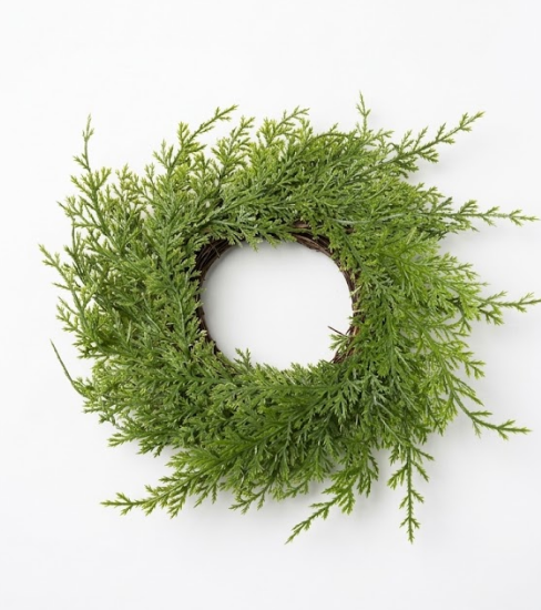 Artificial Evergreen Cedar Wreath 8" 7 pcs