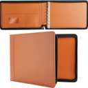 7-Ring Business Check Binder with Zipper for Checkbooks Organization, Brown Zippered Portfolio Organizer, Professional PU Leather Folder Holder for Documents, Cards (15 x 11 x 0.01 inches)