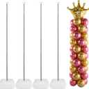 Metal Balloon Column Kit Set of 4, Reusable Telescopic Design with Base, Height Adjustable from 1.5 to 7 Ft, Balloon Stander for Party Decorations