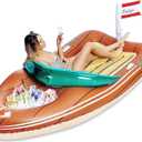 JOYIN Giant Boat Pool Float with Cooler - Inflatable Boat Funny Pool Floats Raft with Reinforced Cooler, Lounge Floaties Beach Lake Toys fun in summer Swimming Pool Party Decorations for Kids & Adults